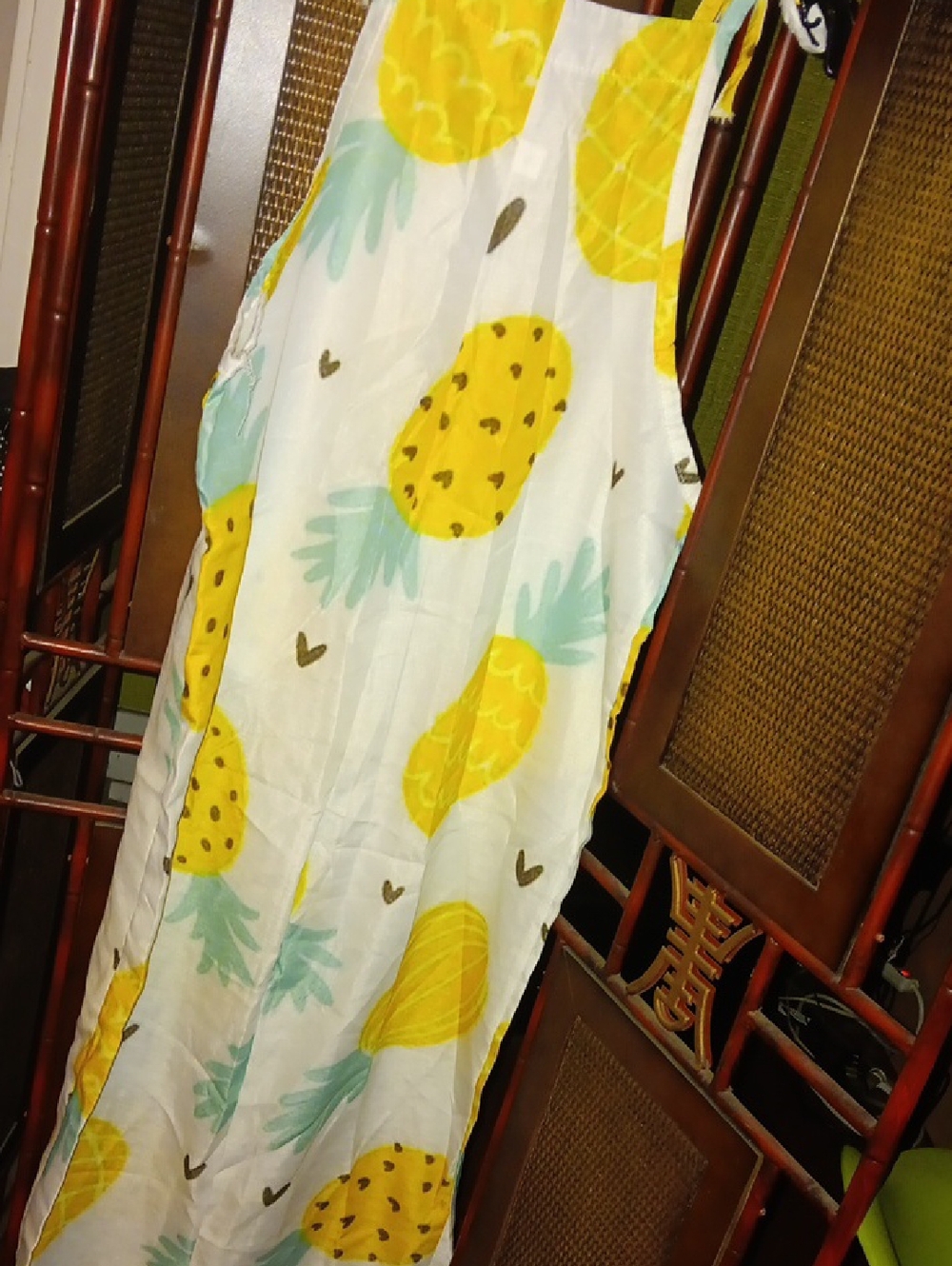Pineapple Print White Summer jumper